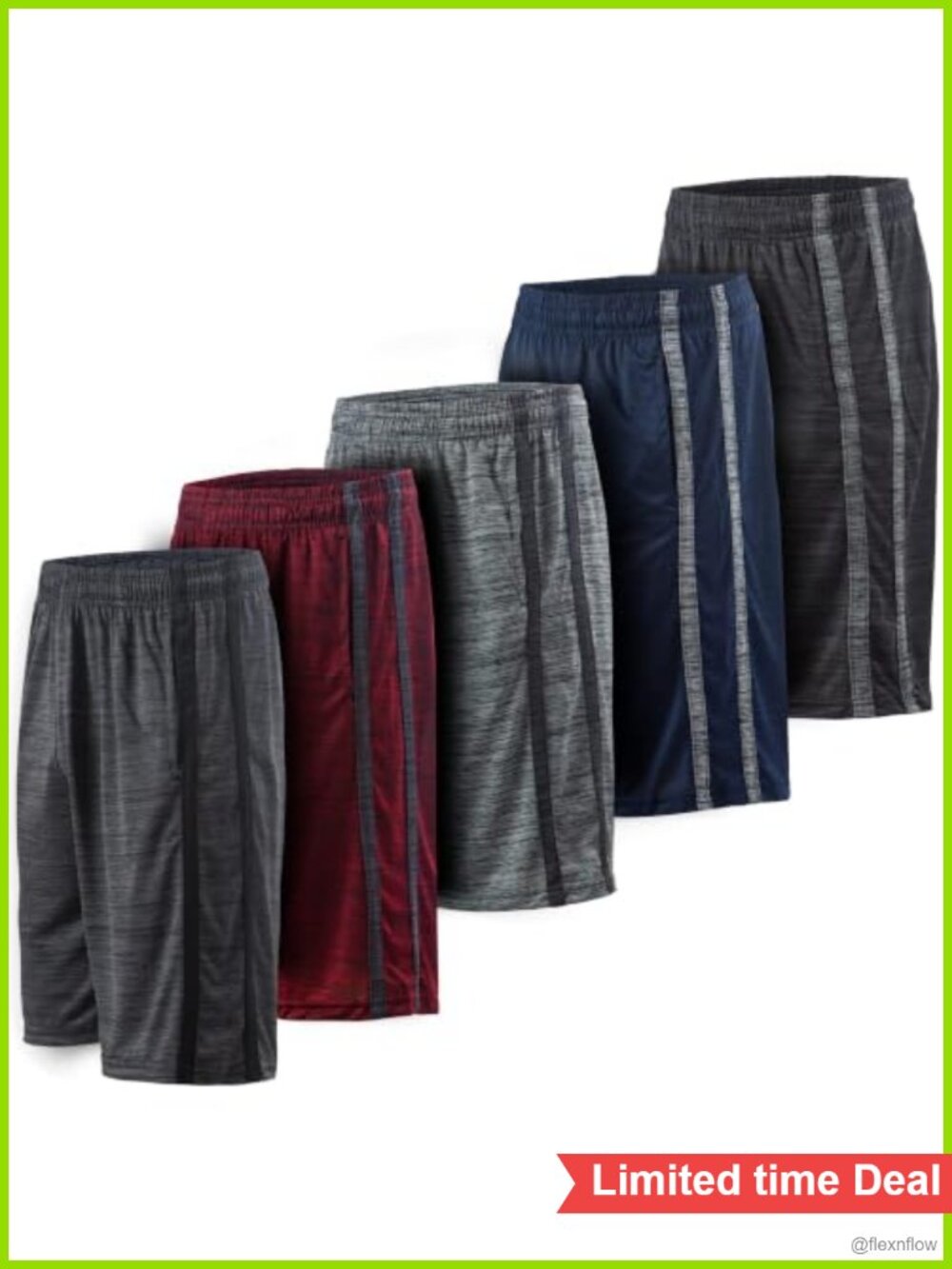 5 Pack Men's Athletic Quick-Dry Gym Shorts with Pockets